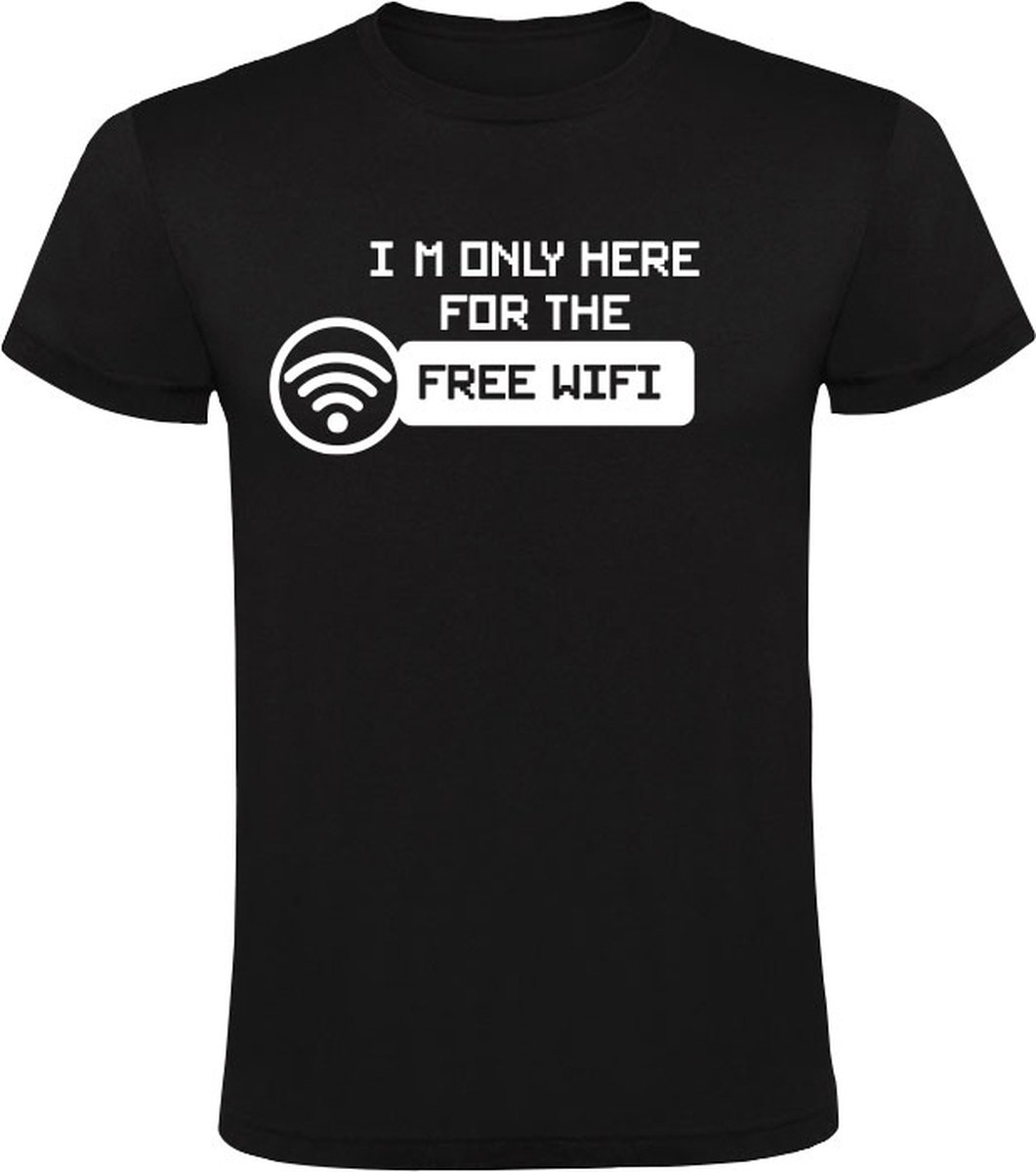 I'm only here for the Free WIFI Heren T-shirt - werk - humor - grappig - vriend - vriendin - vakantie - hotel - restaurant