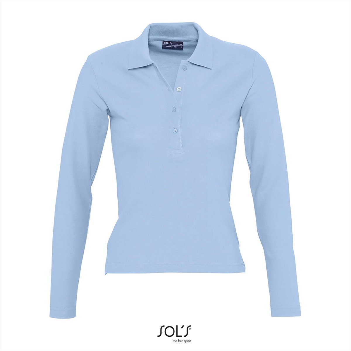 SOL'S Women´s Long Sleeve Polo Podium L535 - sky blue - S