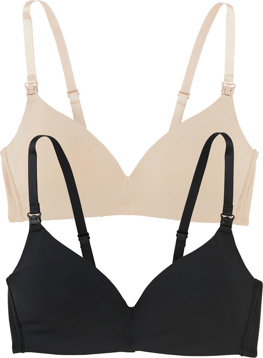 vertbaudet Set met 2 voedingsbeha's van microvezel Set met 2 bh's nude + zwart