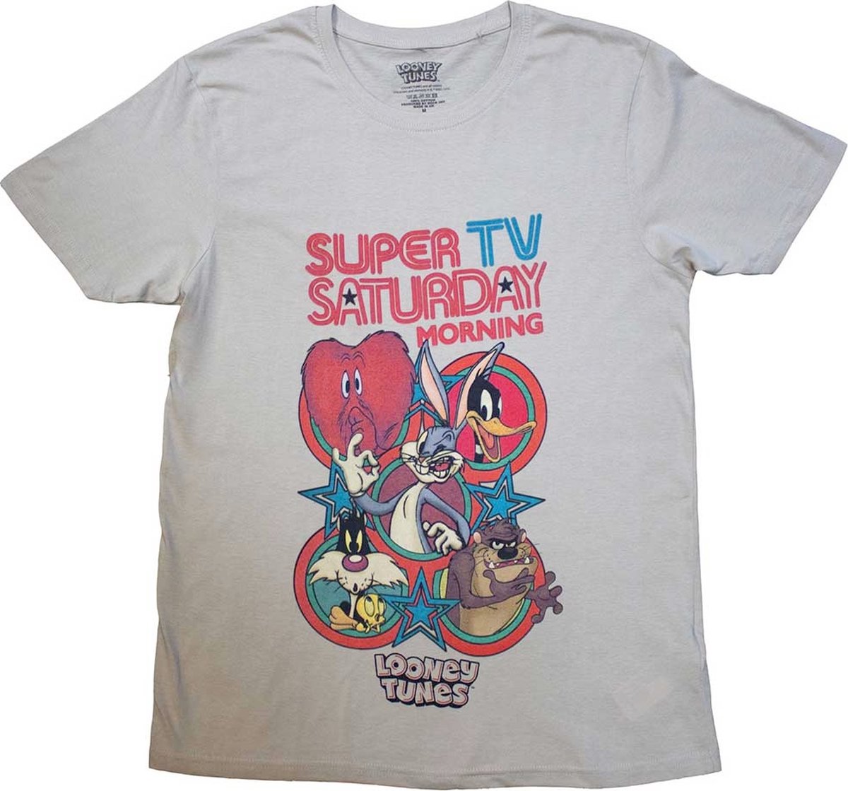 Looney Tunes - Super Saturday TV Heren T-shirt - L - Grijs
