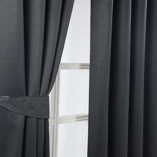 Verduisteringsgordijnen Thermische Isolatie Thermische Verduisteringsgordijnen 80x240 Cm - Geluiddicht, Met Oogjes, Donkergrijs Voor Slaapkamer Gordijnen Verduisterend Kant En Klaar