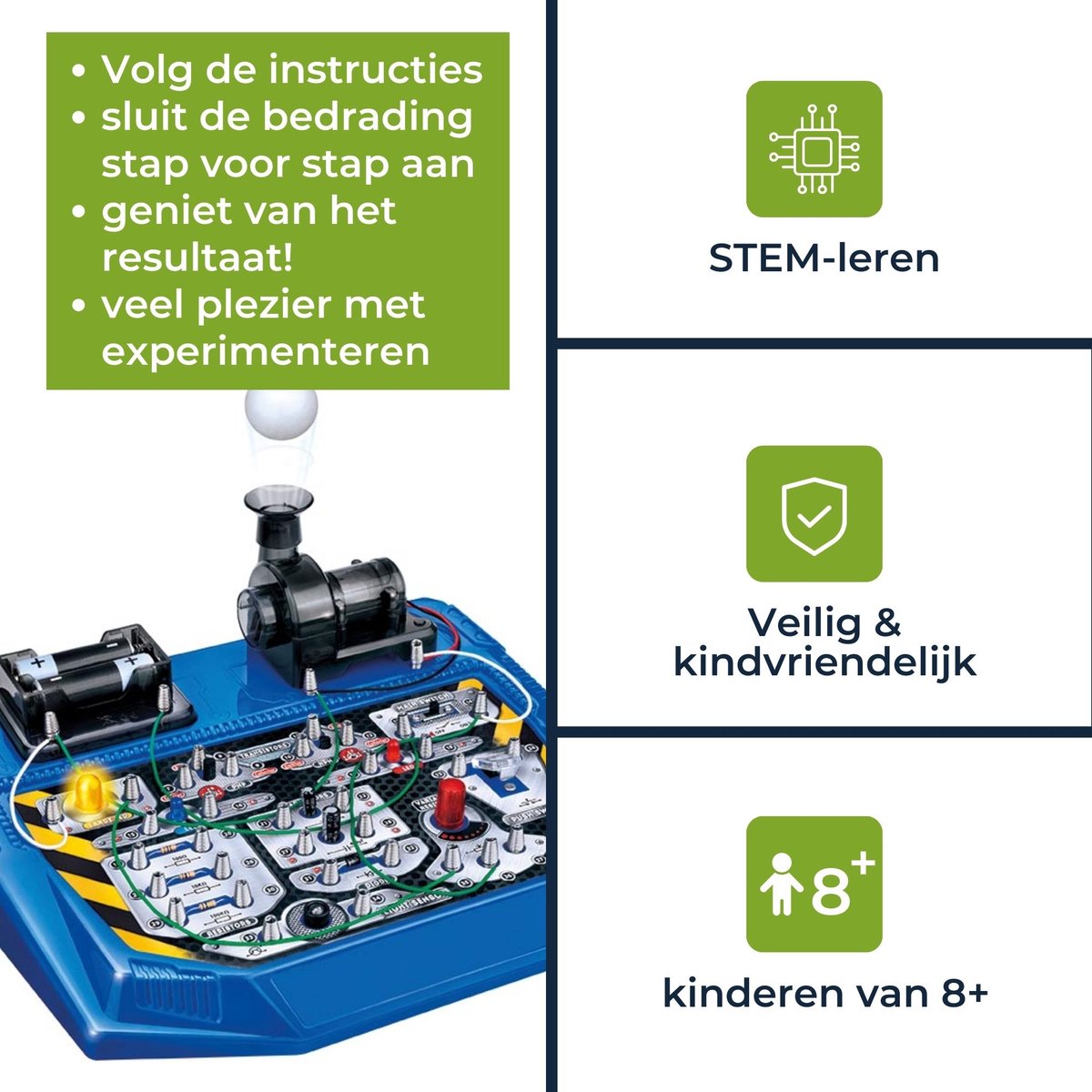 Velleman Kit de projets électroniques pour enfants à partir de 8 ans, explorez les principes de base de l'électronique avec 50 - Jeux - Jouets