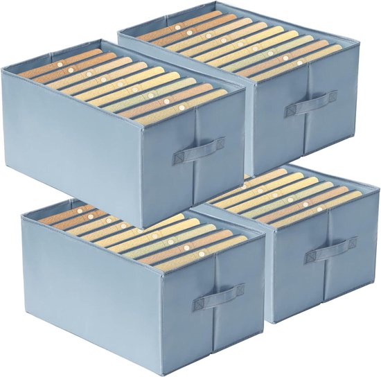 Kast Organizer Garderobe Wasbaar Zichtbare Kleding Organizer Opbergdozen Lade Opvouwbare Mesh Scheidingsdoos voor Thuis Jeans T-shirt Sokken Panty 7/ 7/9 Grids 3 STUKS, Grijs, Shirt