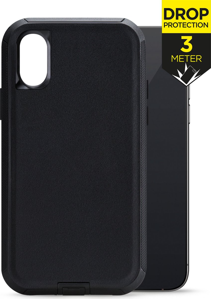 Mobilize Hoesje geschikt voor Apple iPhone X Telefoonhoesje Hardcase | Mobilize Defender Backcover Shockproof | Schokbestendig iPhone X Telefoonhoesje | Anti Shock Proof - Zwart