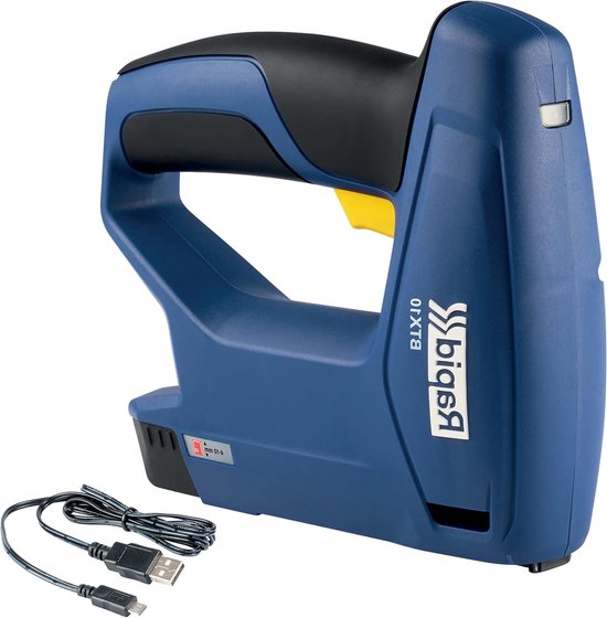 RAPID 5001497 BTX10 Nietpistool Met Batterijvoeding - Draadloze Elektrisch Nietpistool voor Fijndraad Nietjes No. 53 (4-10 Millimeter) - Bevestigt 900 Nietjes Met 1 Keer Opladen,Donkerblauw
