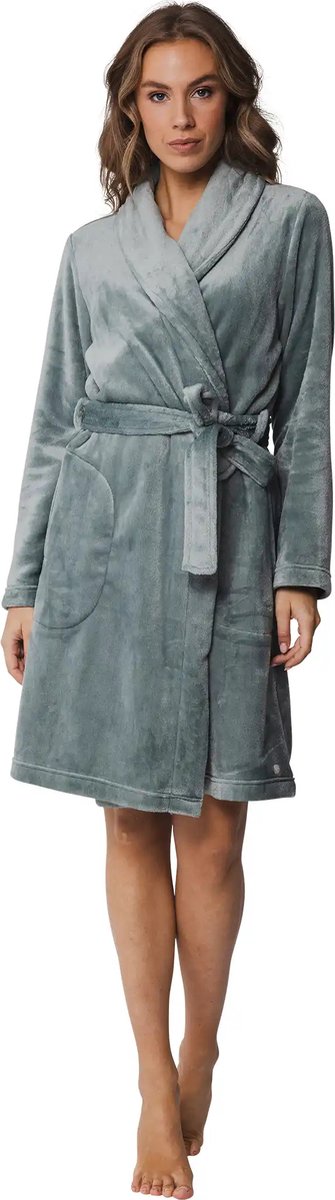 Pastunette Badjas - Mellow - Groen - Fleece