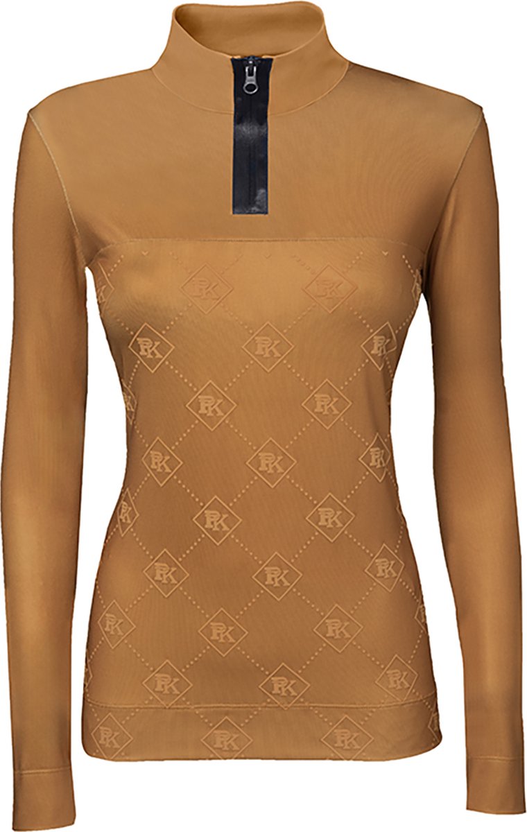 PK International Sportswear Performance Shirt Technisch Shirt Meryl Sneldrogend Hoge kraag met rits One Million Almond – /42 Lichtbruin