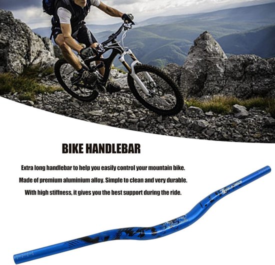 PLATT Mountainbike-stuur, 25,4/31,8 mm, met verhoging, 30 mm, 55 mm, 70 mm, 90 mm, 120 mm, 160 mm, hoog stuur van aluminiumlegering voor MTB-fietsen, 25 ,4-620 mm, verhoging 50 mm