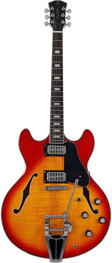 Sire Guitars H7T/CS Elektrische archtop gitaar met tremolo, cherry sunburst