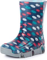 Ladeheid Kinder Regenlaarzen - Jongens Meisjes Antislip Zool - PVC -LA-ZT-SzuwarekBW - Dunkelblau Punkte - 35/36