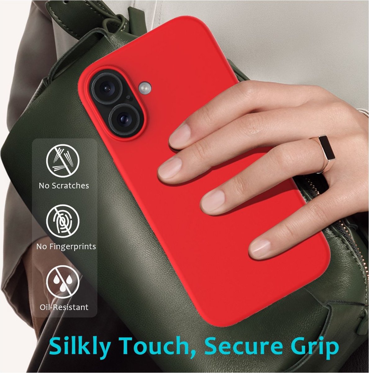 Mobigear Hoesje geschikt voor Apple iPhone 16 Siliconen Telefoonhoesje | Mobigear Rubber Touch Backcover | iPhone 16 Case | Back Cover - Rood
