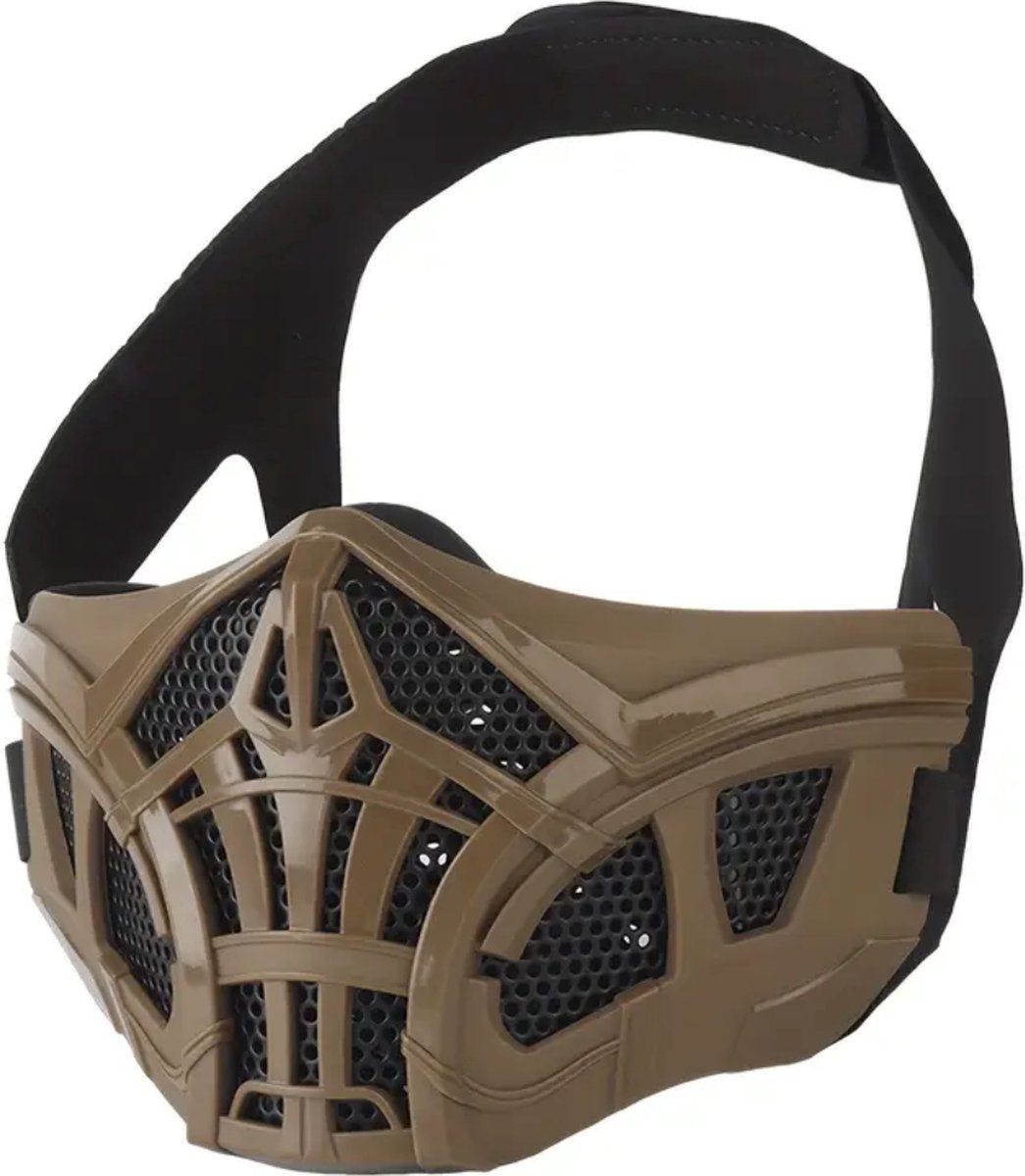 Nivard Airsoft Masker Paintball Mask Tactical Helmet Helm Mond Bruin
