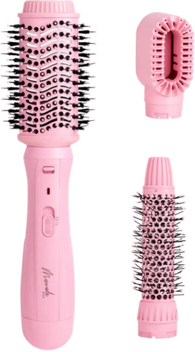 Mermade Interchangable Blow Dry Brush - Föhnborstel - 2 in 1 Warmteborstel - drie verschillende opzetstukken - 1200W Pink