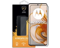 MobyDefend Screenprotector - Geschikt voor Motorola Edge 50 - Screensaver Met Zwarte Randen - Gehard Glas