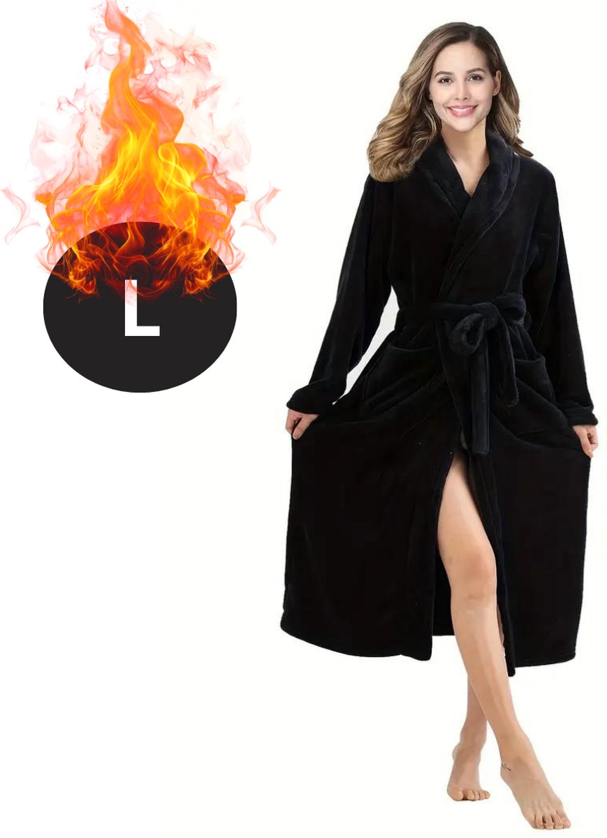 Nivard Badjas Dames - Fleece - Katoen - Badstof - Sauna - Hamam - Wafel - Bathrobe - Duste