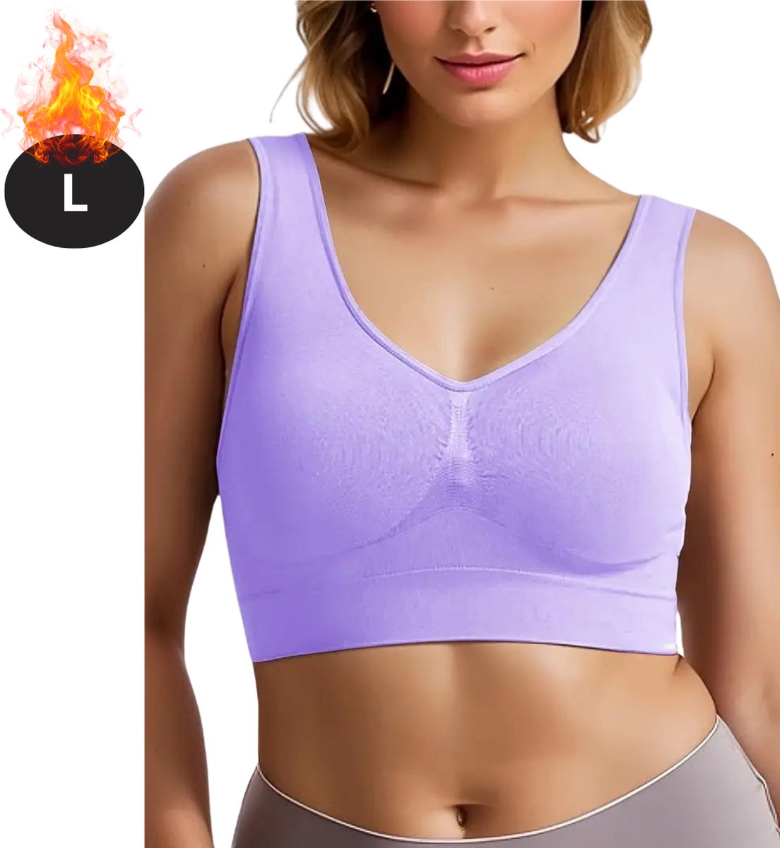 Nivard BH Zonder Beugel - Zonder Bandjes - Push-up Bh's - Comfort Beha - Gemengd - Comfortabel - Paars