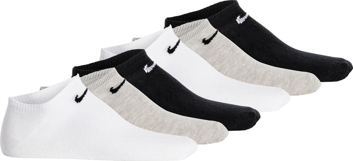 Nike Sokken Lightweight No Show Sneaker 3P Set van 6 Zwart