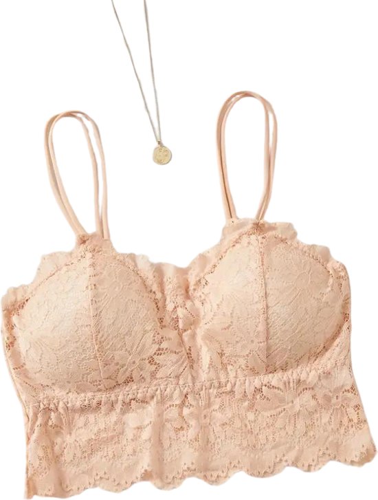 BH Nivard sans armatures - Sans Bracelets - Soutiens-gorge Push -up - Soutien-gorge Comfort - Confortable - Beige - Taille XL