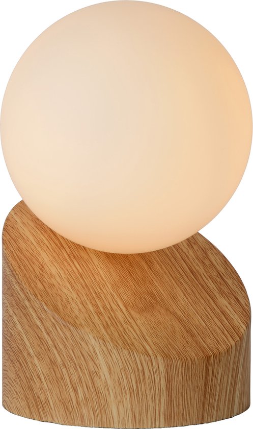 Lucide LEN - Tafellamp - Ø 10 cm - 1xG9 - Lichte houtlook - Japandi