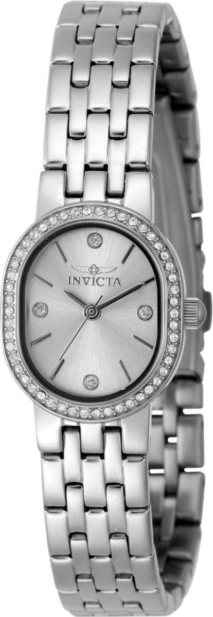 Invicta Angel 48134 Dames Horloge - Waterdicht - Analoog - Quartz Uurwerk - Roestvrij Staal met zilveren Wijzerplaat - 20mm