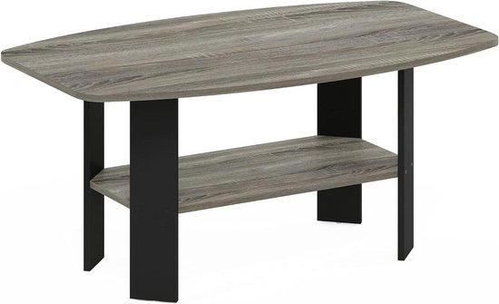 FURINNO 215019GYWBK Salontafel, 2-Pack, Frans Eiken Grijs/Zwart