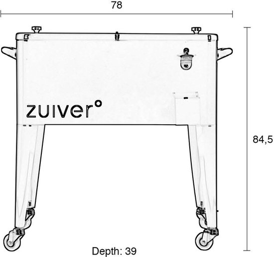 Zuiver Cooler Be Cool Koelbox/ Koelwagen Tuin Crème van Merkloos — afbeelding 3