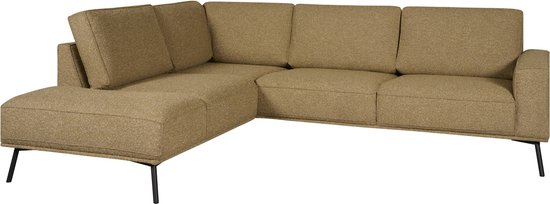 Foto: Hoekbank alford textiel curry 260x85x208 cm divan links zwarte poten 