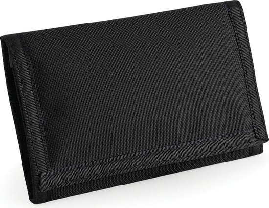 Bagbase Portemonnee - zwart - 13 x 18 cm - portefeuille met klitteband
