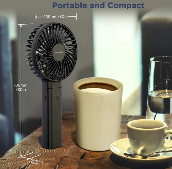 EasyAcc Mini Akku-Ventilator mit Trageriemen und 2.600 mAh Akku für 8