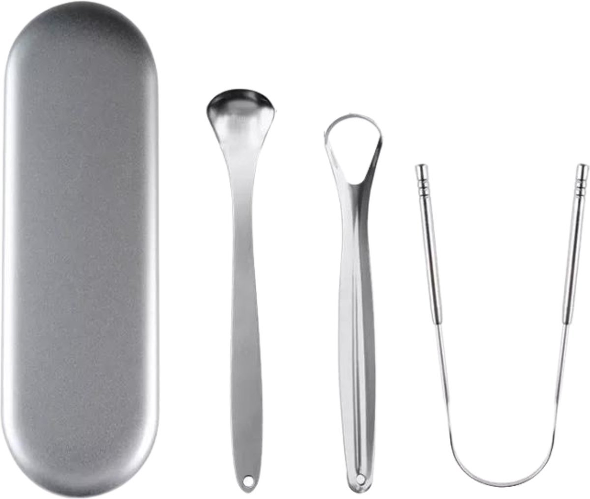 Goedkoopste Scoby - RVS Tongschraper set voor Mondverzorging - 3-delig - Tongreiniger/Tongborstel & Tong Schraper