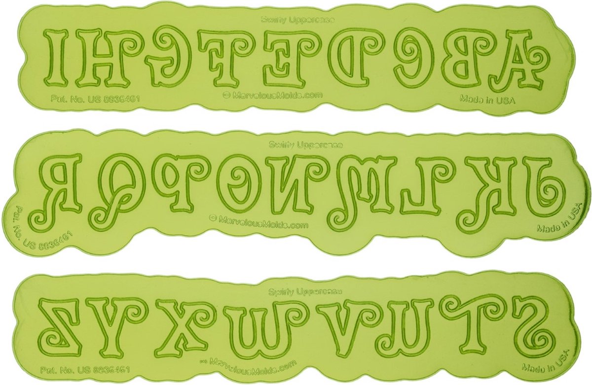 Marvelous Molds Silicone Mal - Swirly Uppercase Flexabet™