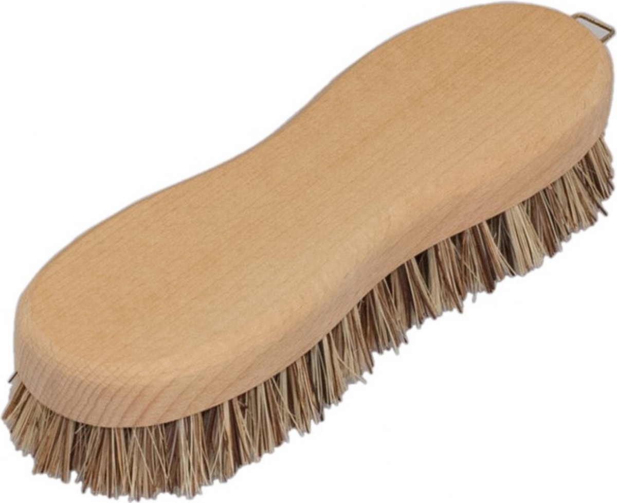 Goedkoopste Schrobborstel van hout met fiber/palmvezel luiwagen/8-vorm bruin - Schoonmaakartikelen/schoonmaakborstels