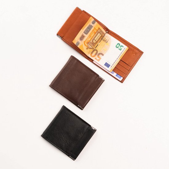 JAIMIE JACOBS Slimstar heren portefeuille – slank model in echt leer – compacte kaarthouder met verticale indeling – RFID-bescherming (Vegan Zwart
