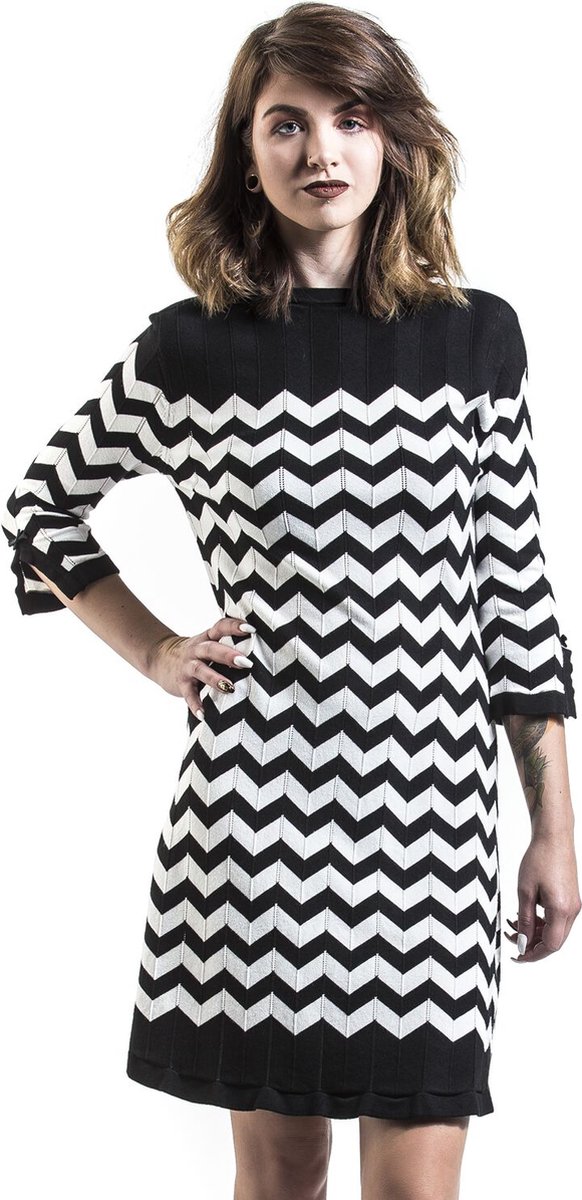 Dancing Days Vanilla Dress Dames Mini-jurk - zwart/wit - S
