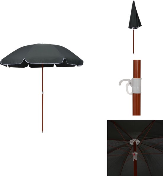 VidaXL Parasol Taupe - Kantelbaar Tuinparasol 200x224cm Met Aluminium Paal