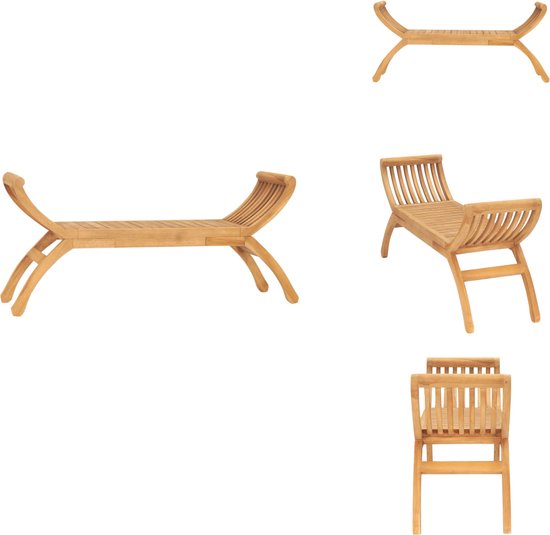 vidaXL Banc de jardin en teck - 120 x 35 x 55 cm - Design durable et raffiné - Banc de jardin