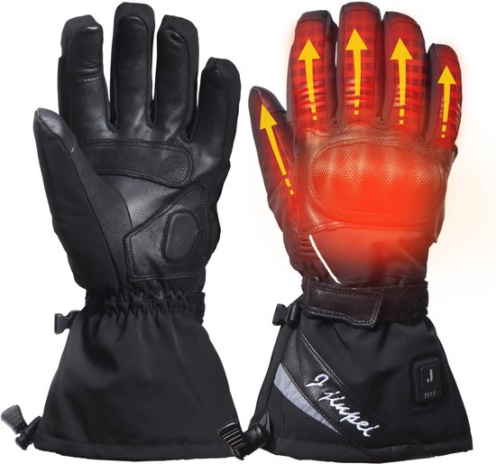 Verwarmbare handschoenen met accu voor dames en heren, tot 10 uur warmte en waterdicht, USB-C PD-snel opladen, Thinsulate, geschikt voor touchscreen, voor skiën en wandelen