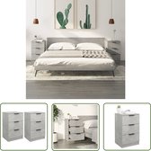 The Living Store Tables de chevet 2 pcs 40x36x65 cm gris béton - Placard