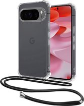 Étui adapté pour Google Pixel 9 Pro XL, étui Transparent avec couvercle de cordon de téléphone, étui résistant aux chocs