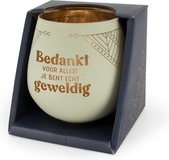 Sfeerlichthouder met Bedankt voor alles!