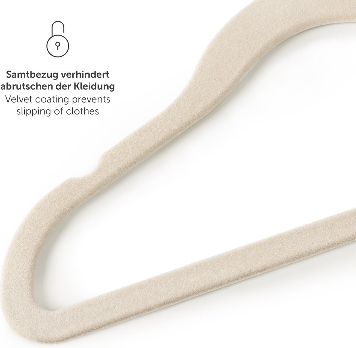 Laleni Kinderkledinghangers 30 stuks met fluwelen hoes - Ruimtebesparende kinderkledinghangers - 360° draaibare kinderkledinghangers - Anti-slip fluwelen kinderkledinghangers - Roségoud & Ivoor