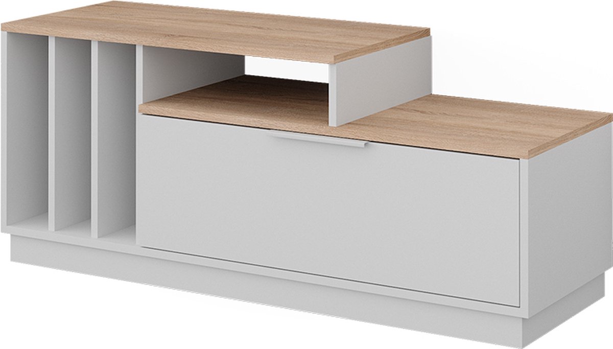Vicco Lowboard Betti, Wit/Sonoma, 120 x 49.9 cm met 1 deur