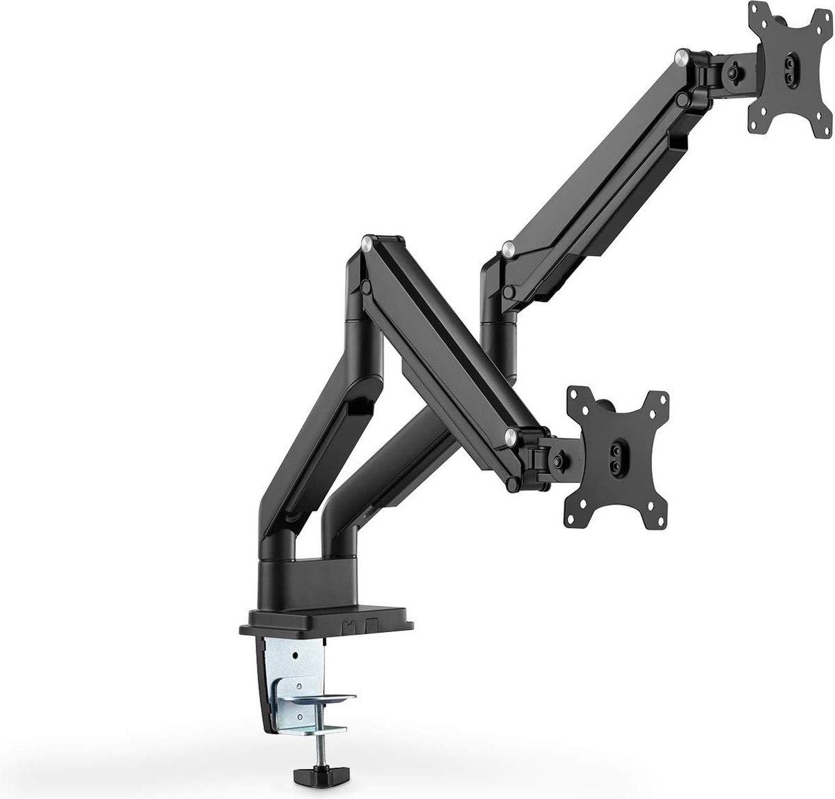 Goodivery ® Dubbele Monitor Bevestiging met Klem en Gasveer voor Ergonomische Werkplek