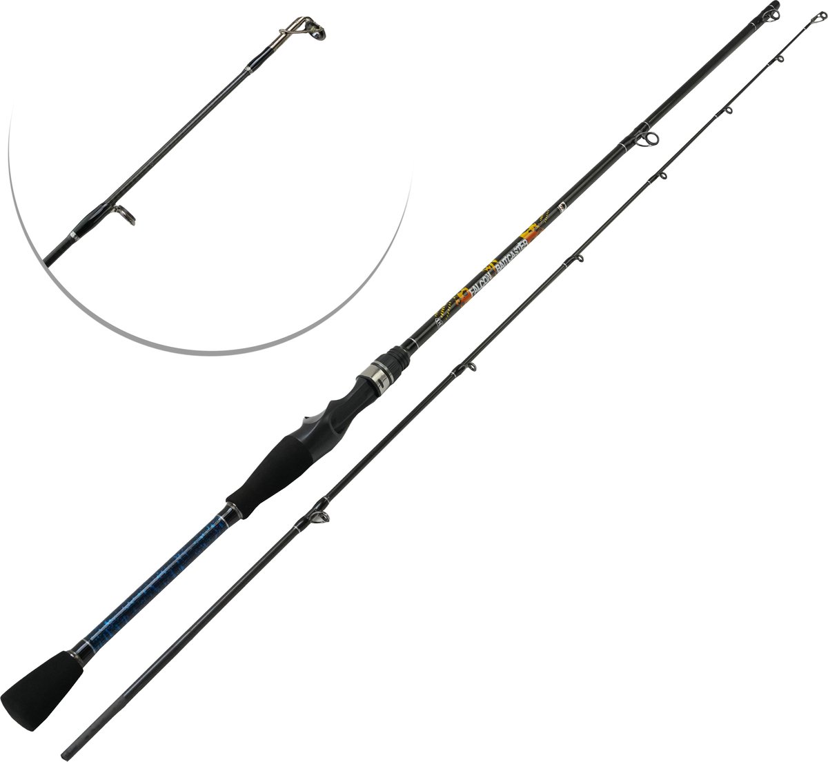 DLT Falcon Baitcaster - 2.10m - 60g - Roofvis Hengel - Zwart