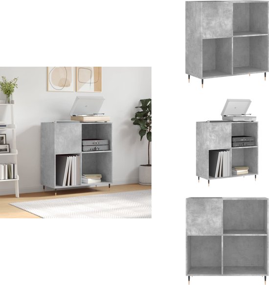 vidaXL Platenkast 84,5x38x89 cm bewerkt hout wit