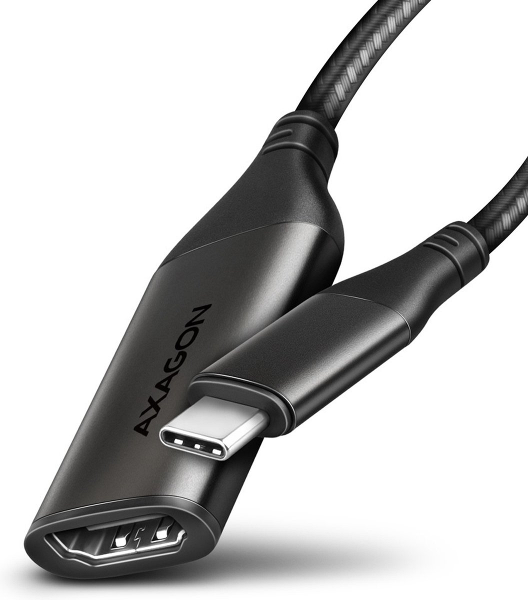 Axagon RVC-HI2M video kabel adapter 0,25 m USB Type-C HDMI Zwart
