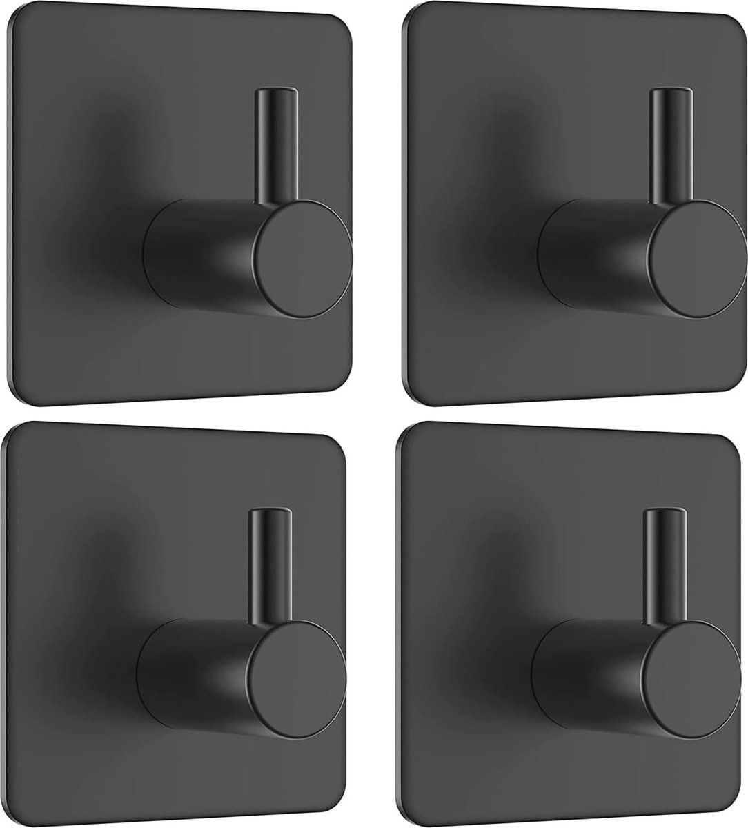 4 Stuks Zelfklevende Handdoekhaken - Zonder Boren, Roestvrij en Duurzaam voor Badkamer, Toilet, Keuken en Kantoor