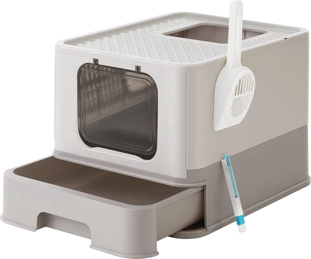 Goedkoopste Kattenbak met Deksel en Uitschuifbare Bak - Ruim en Gemakkelijk Schoon te Maken voor Katten tot 15 kg