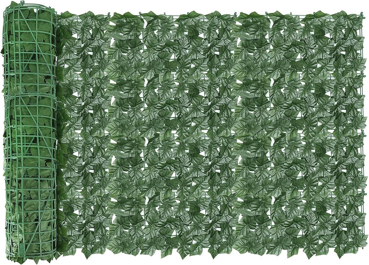 Kunstmatige Klimophaag Privacyscherm 100 x 300 cm - Realistische Kunsthaag met Bladeren voor Buiten en Binnen
