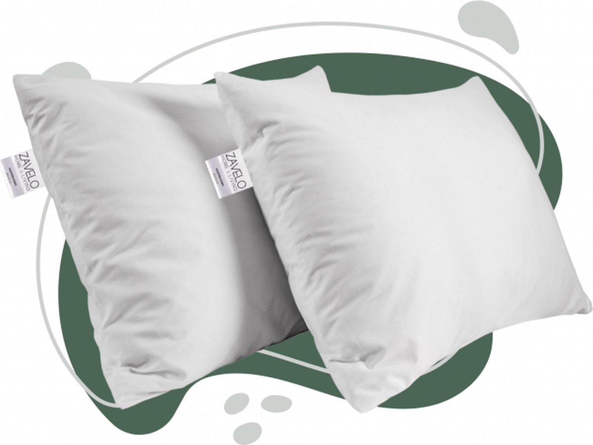 Zavelo Original Ecodown Hoofdkussen - 2 stuks - Hoofdkussen Nekklachten - Hotelkwaliteit Hoofdkussens - Geschikt voor rug-, zij- en buikslapers - 60 x 70 cm